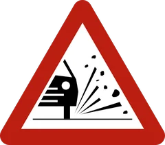 Panneau A17 : Projections de gravillons