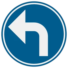 Panneau D1e : Obligation de suivre la direction indiquée par la flèche