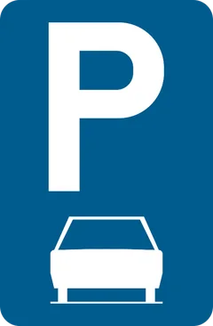 Panneau E9b : Stationnement réservé aux motocyclettes, voitures, voitures mixtes et minibus