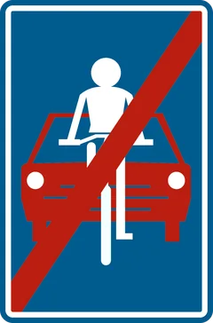 Panneau F113 : Fin d'une rue cyclable
