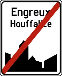 Panneau F3a : Fin d'une agglomération (Engreux Houffalize portrait)