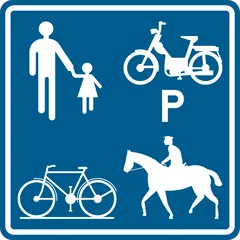 Panneau F99a : Chemin ou partie de la voie publique réservé à la circulation des piétons, cyclistes, cavaliers et conducteurs de speed pedelecs