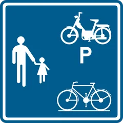 Panneau F99a : Chemin ou partie de la voie publique réservé à la circulation des piétons, cyclistes, cavaliers et conducteurs de speed pedelecs (piéton cycliste speed pedelec)