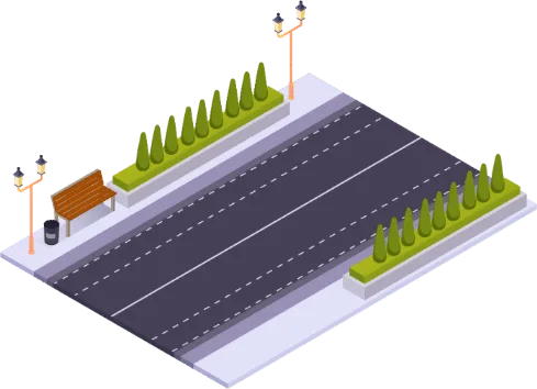 Piste cyclable délimitée par deux lignes blanches discontinues parallèles