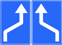 Panneau additionnel signalant un contournement d'obstacle