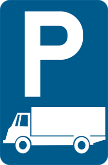 Signal de stationnement réservé aux camionnettes et camions