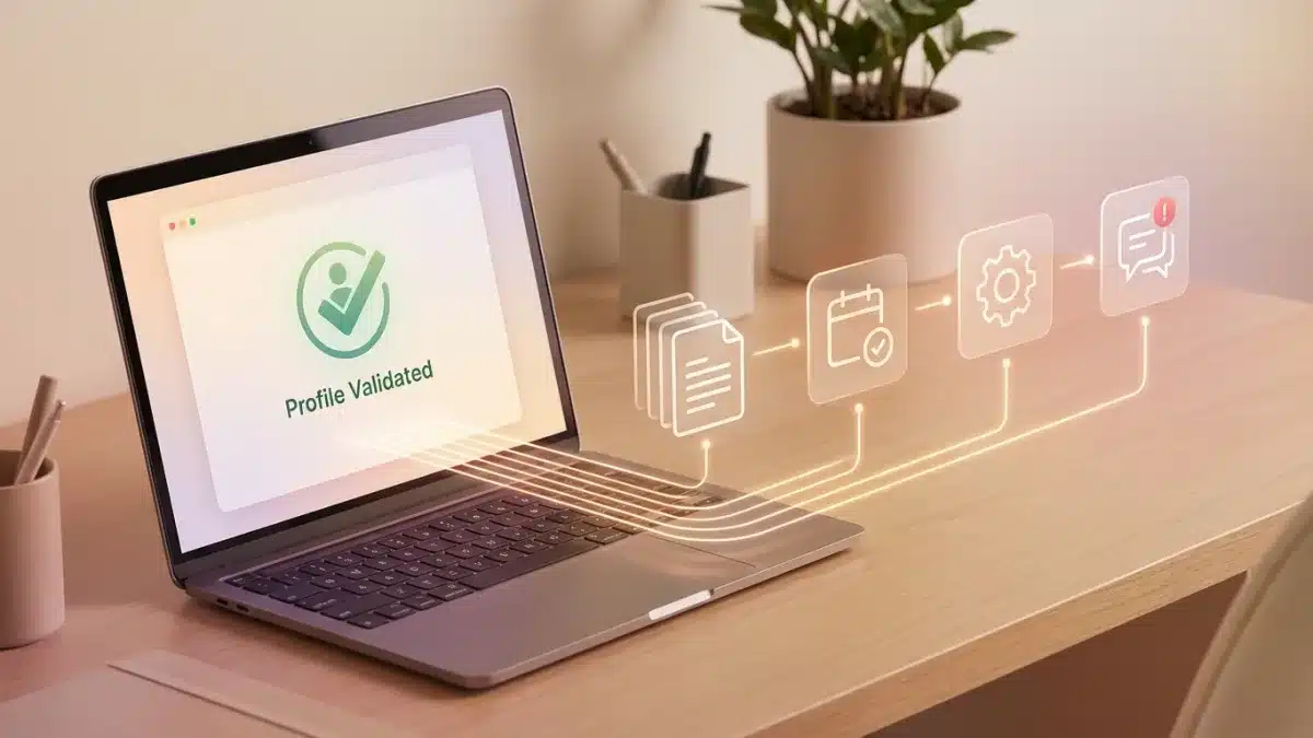Illustration des démarches administratives automatiques suivant la validation d'un profil de guide sur BelDrive.