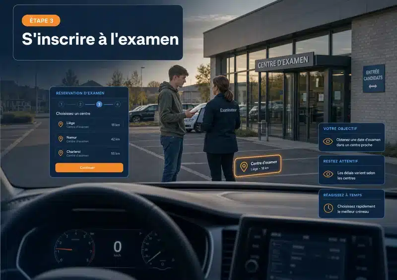 Inscription au test de perception des risques dans un centre d’examen en Belgique