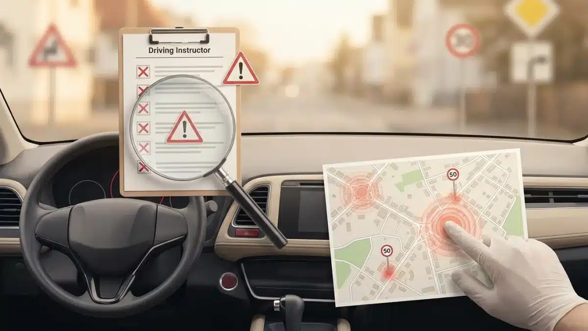 Un candidat au permis de conduire commet une erreur éliminatoire à un carrefour de Marche-en-Famenne.