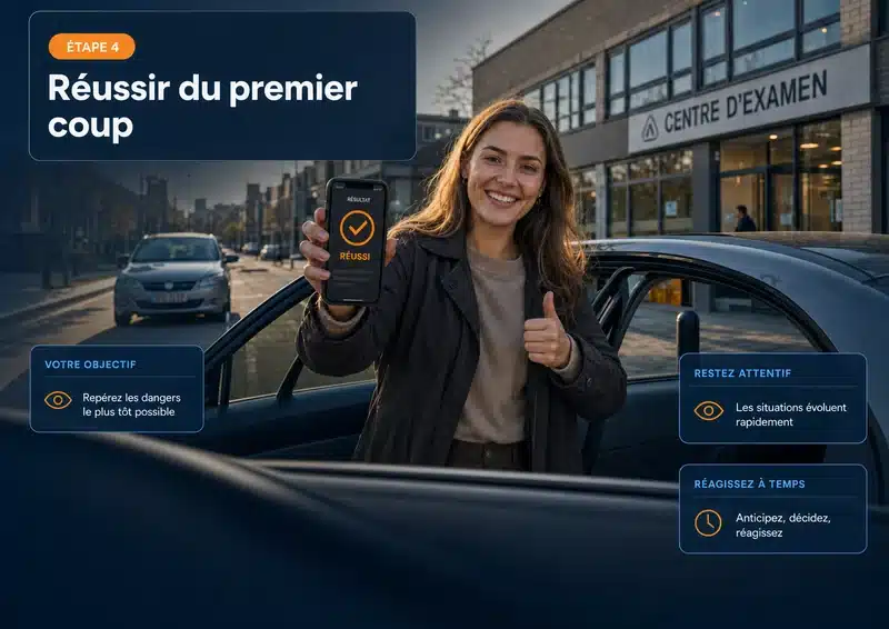 Candidat ayant réussi le test de perception des risques du permis B